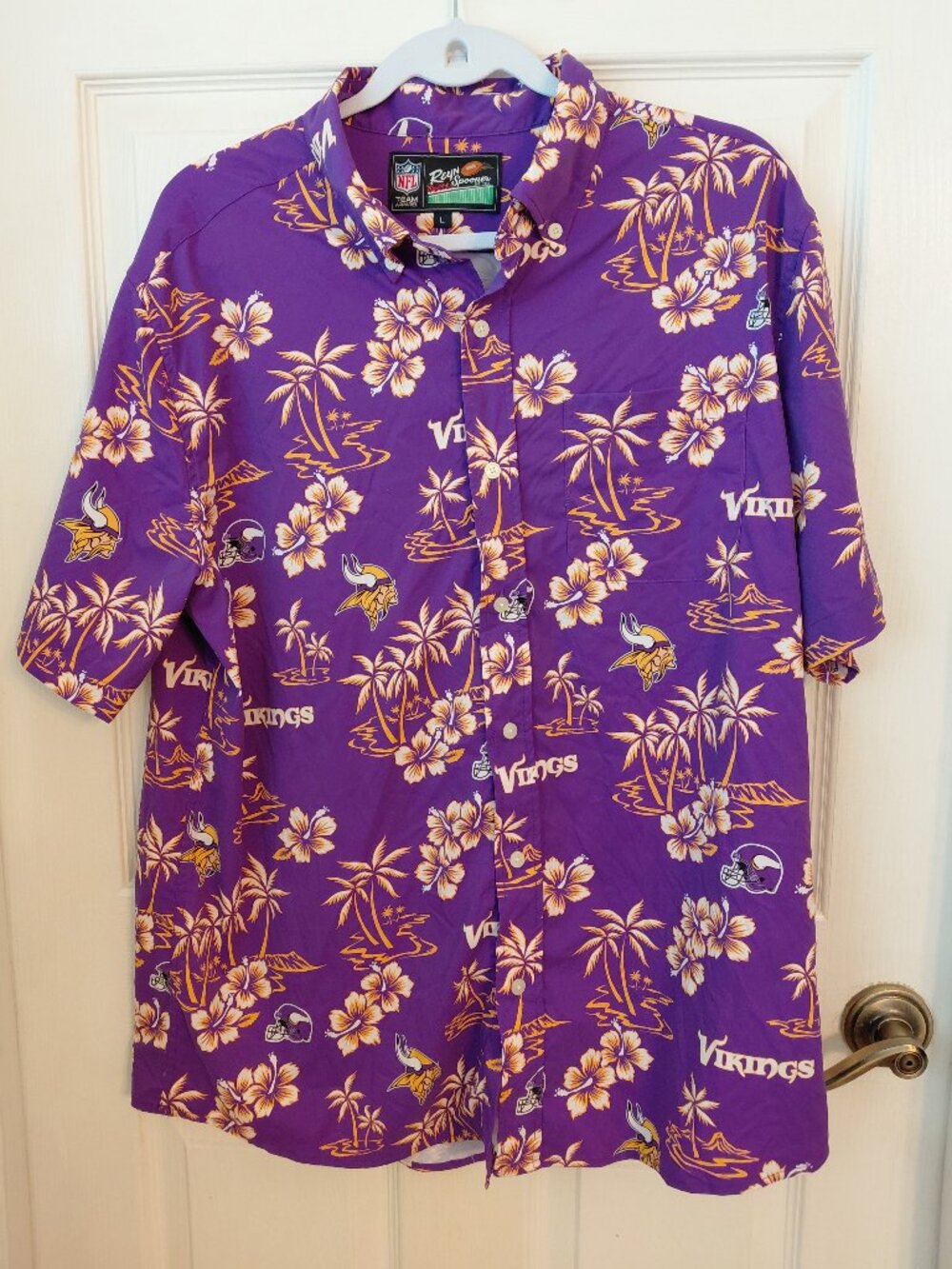 Reyn Spooner Minnesota Vikings Hawaiin NFL Blouse Purple Large